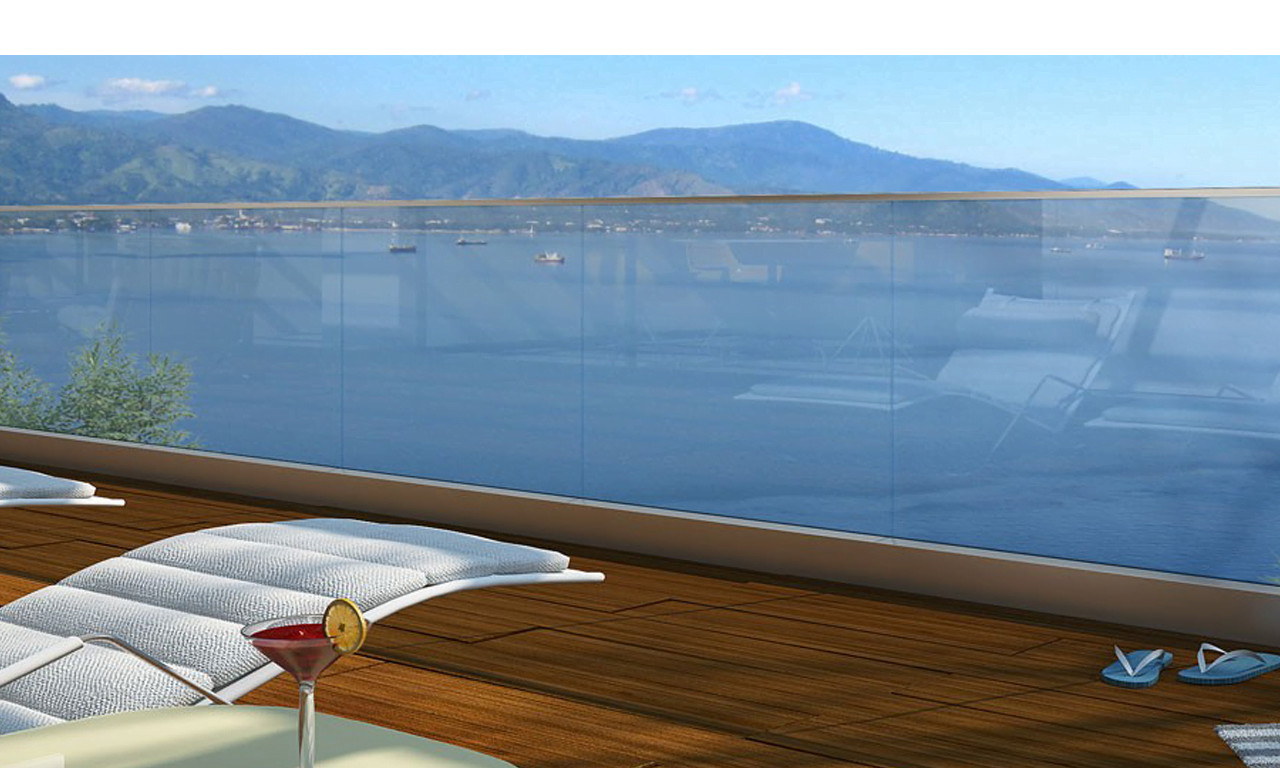 Inoxa DUO-Railing Glasräcken med aluminiumskena