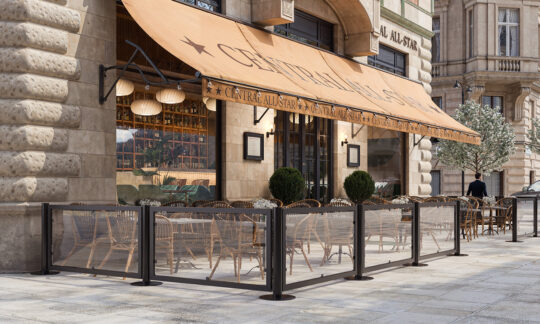 Smidesräcken för uteserveringar i flera modeller