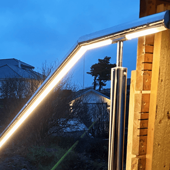 Blankpolerat-LED-belysningsräcke