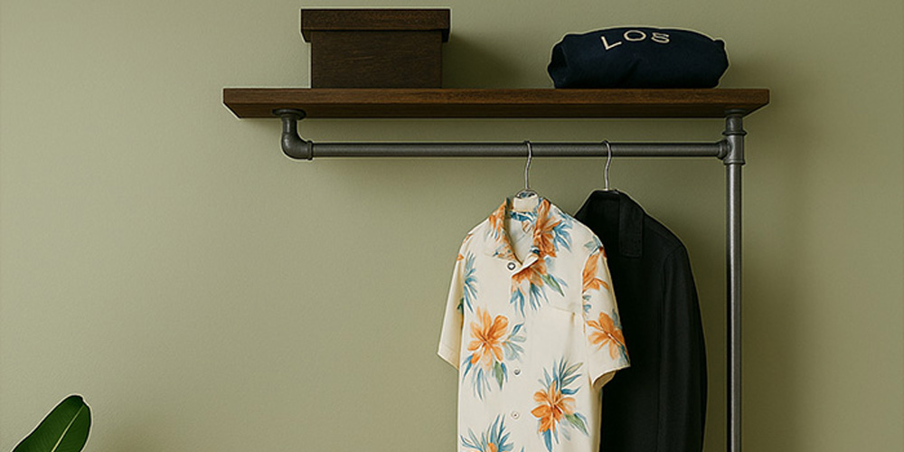 Klädhängare i galvat stål för hallen hemma eller för klädbutiker