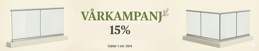 Kampanj 15% på glasräcken hos Inoxa