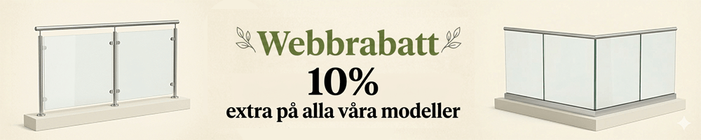 Webbrabatt 10% extra på alla räcken hos Inoxa AB
