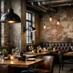 Industrivägg i restaurang - exempel att inspireras av