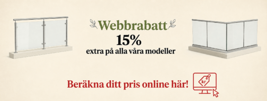 Beräkna ditt pris online på glasräcken